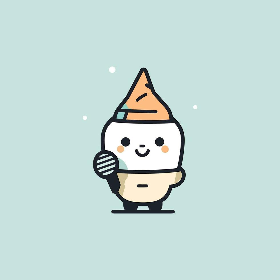 un adorable la glace crème mascotte logo cette volonté laisser votre goût bourgeons envie pour plus. mignonne et coloré, c'est parfait pour une sucré et espiègle marque. vecteur