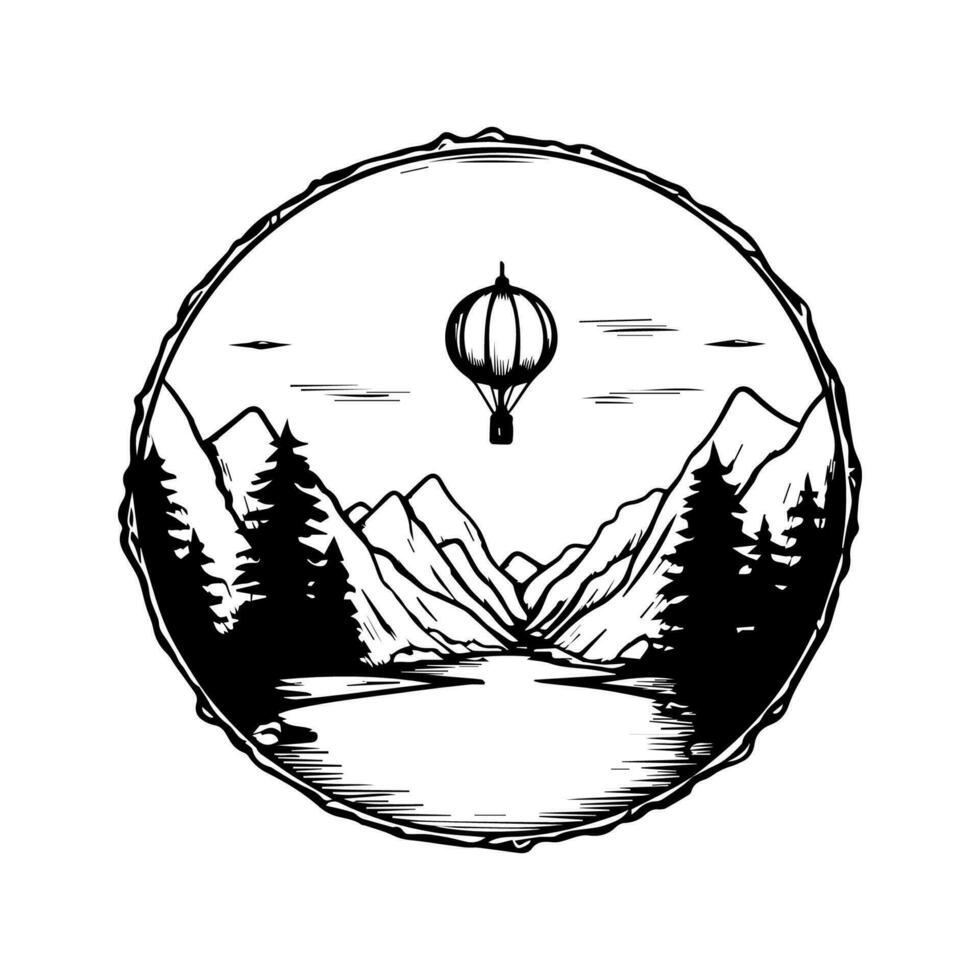 une charmant dessiné à la main Voyage illustration avec une boussole, globe, et divers iconique Repères, parfait pour une Voyage logo conception vecteur