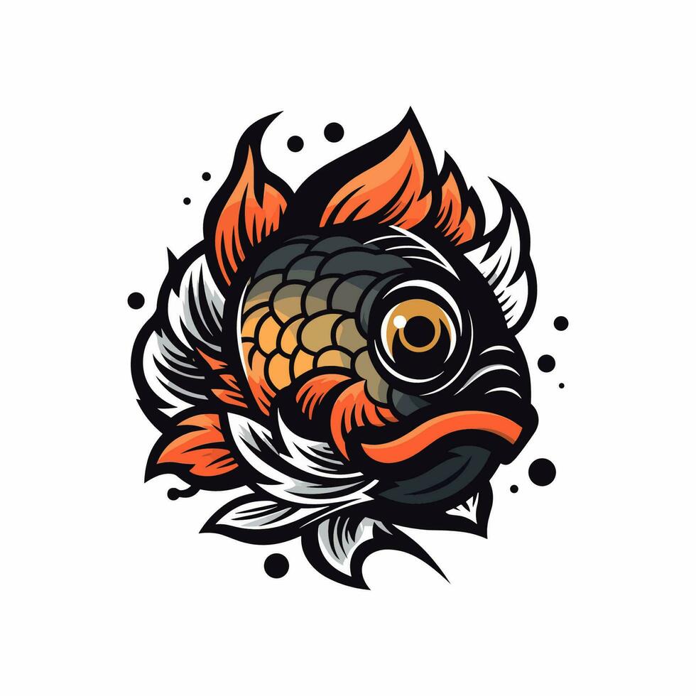 une coloré poisson avec une magnifique fleur illustration, parfait pour une logo conception ou décoration. vecteur