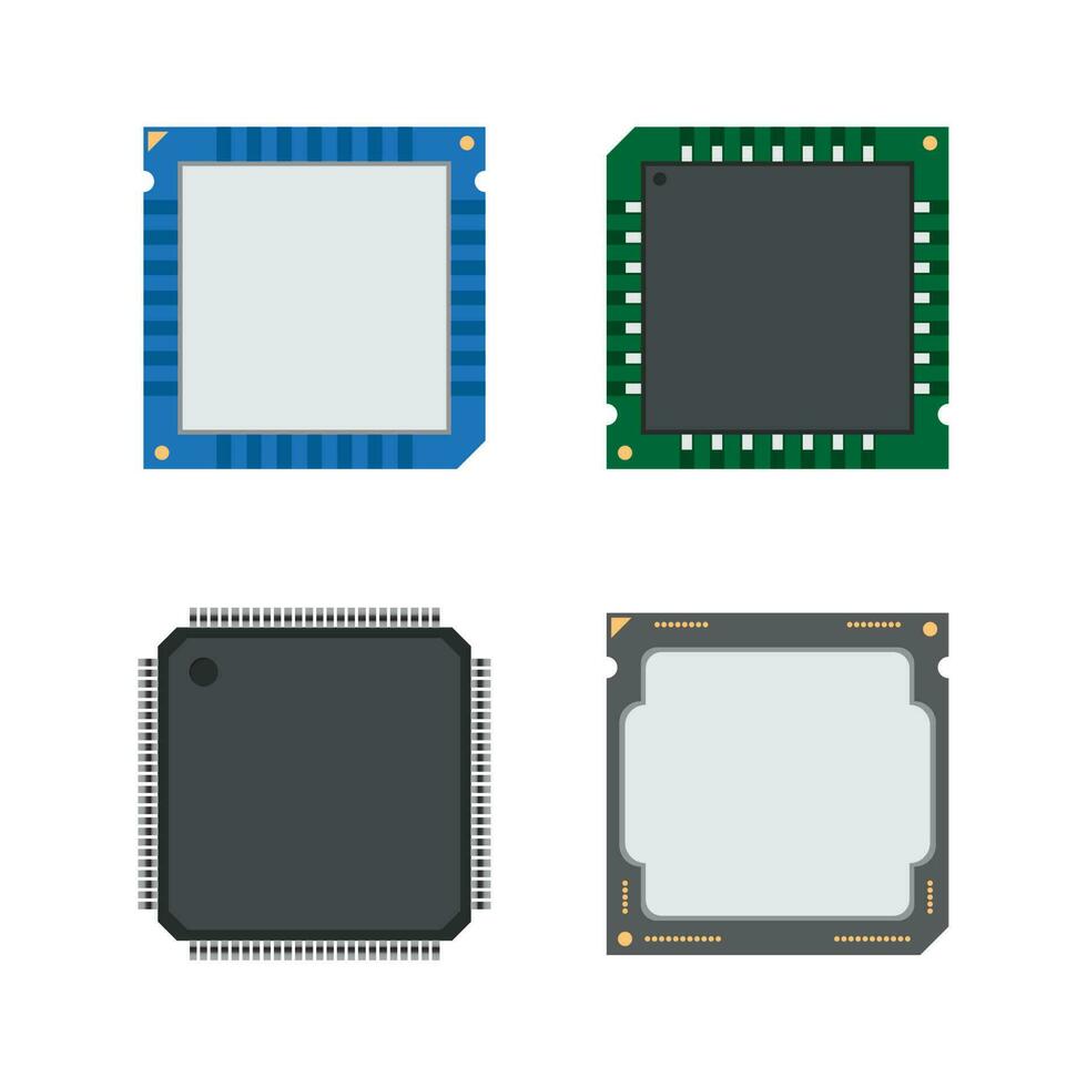 CPU pour ordinateur processeur, vecteur illustration