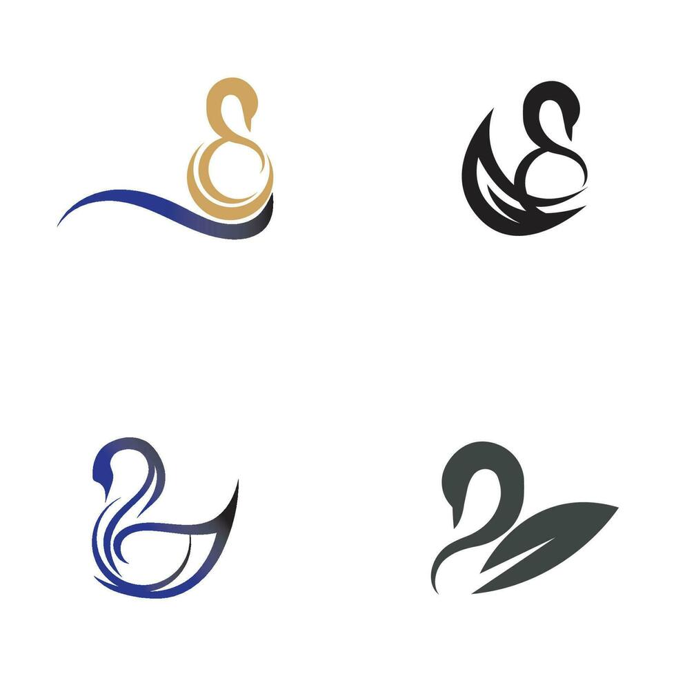 cygne logo et symbole vecteur