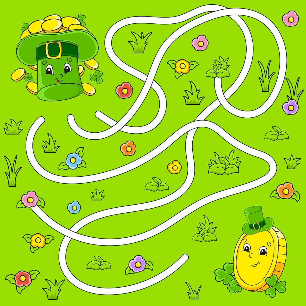 labyrinthe amusant pour les enfants. casse-tête pour les enfants. personnage de dessin animé. énigme du labyrinthe. trouver le bon chemin. illustration vectorielle. vecteur