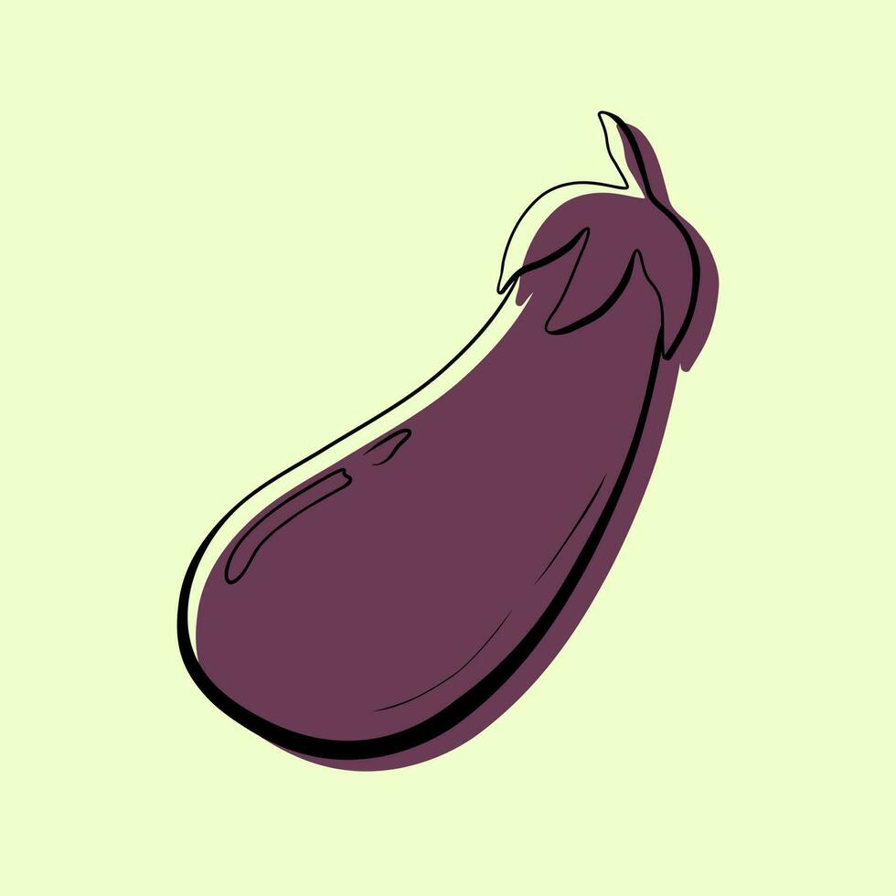 coloré abstrait aubergine sur vert été Contexte. le icône est fabriqué dans un ligne style et avoir une plat Contexte. élégant délicieux illustration, icône, Contexte. vecteur graphique.