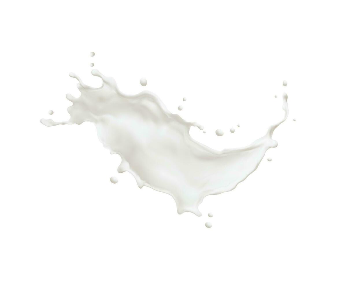 Lait vague éclaboussure avec éclaboussures et blanc gouttes vecteur