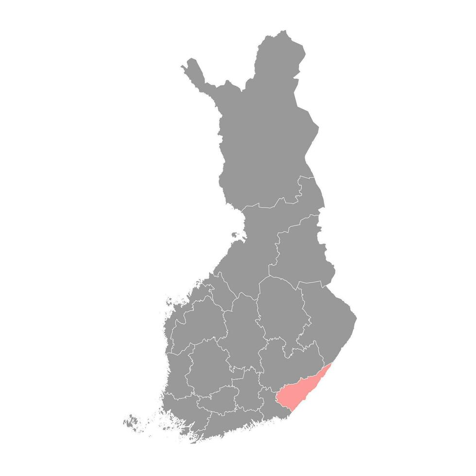 Sud carélie carte, Région de Finlande. vecteur illustration.