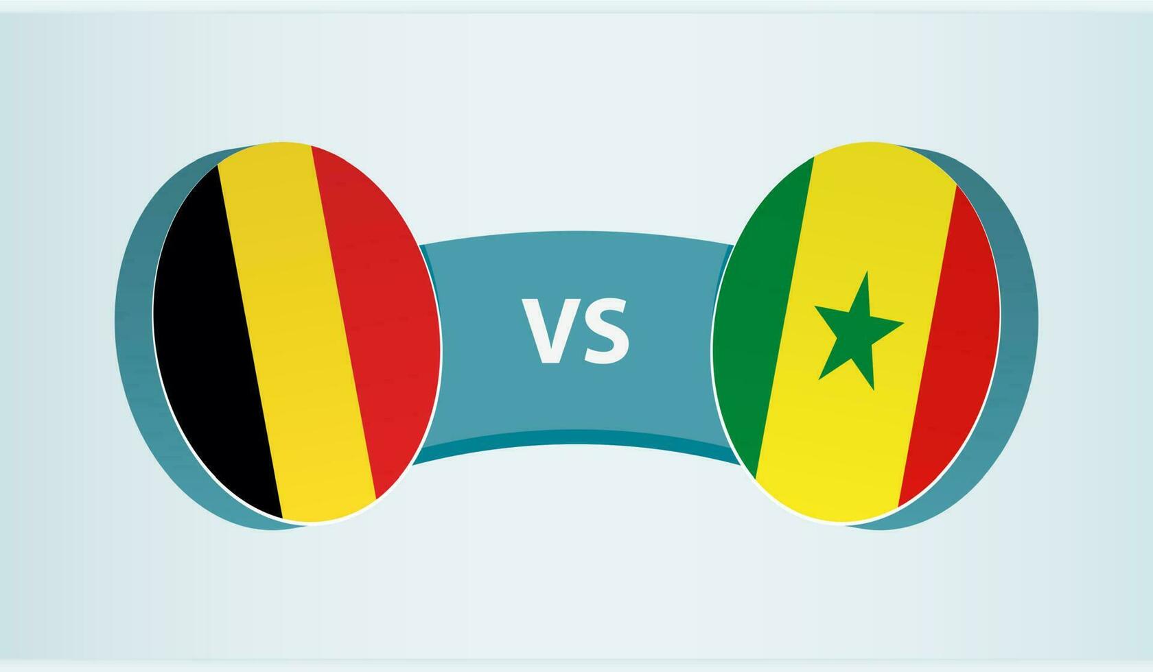 Belgique contre Sénégal, équipe des sports compétition concept. vecteur