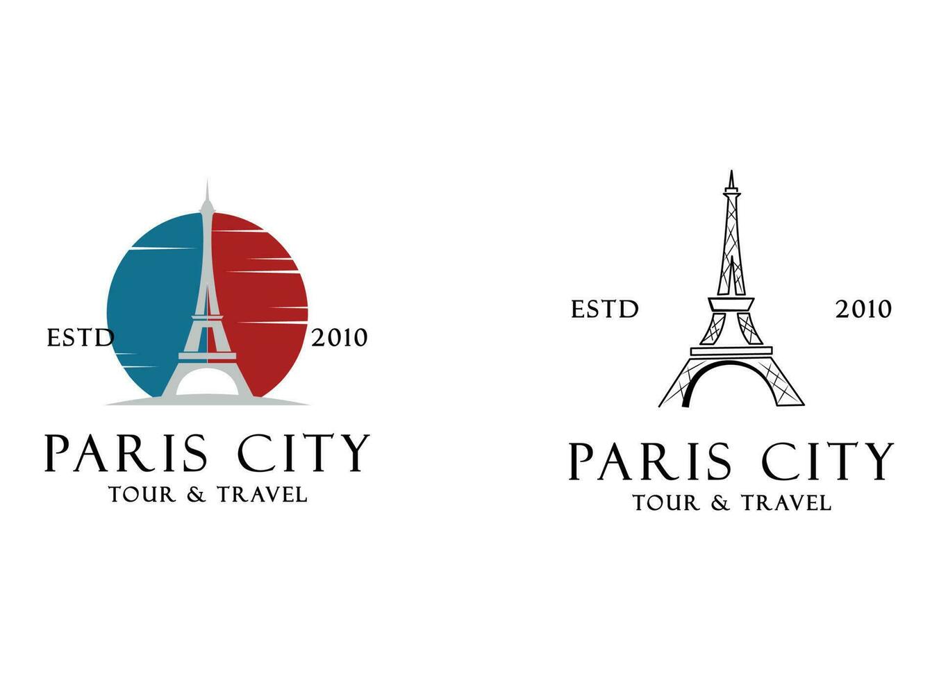 Paris touristique attraction logo conception. Paris Eiffel la tour Voyage point de repère vecteur conception. Paris célèbre des endroits logotype