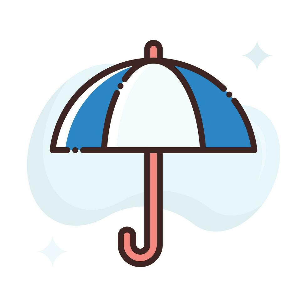 parapluie vecteur remplir contour icône style illustration. eps dix