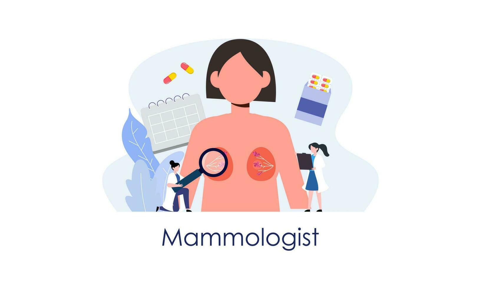 mammologue concept consultation avec médecin à propos Sein maladie idée de soins de santé et médical vecteur