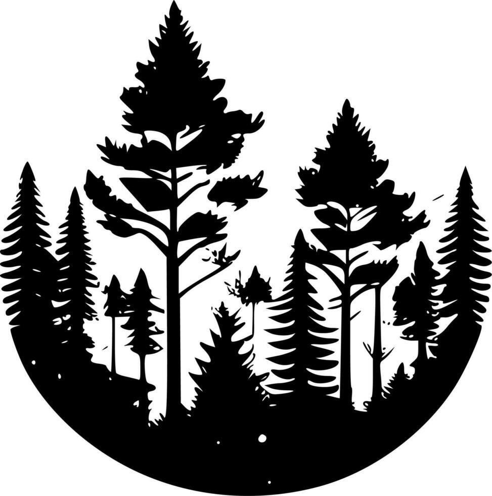 forêt Facile - minimaliste et plat logo - vecteur illustration