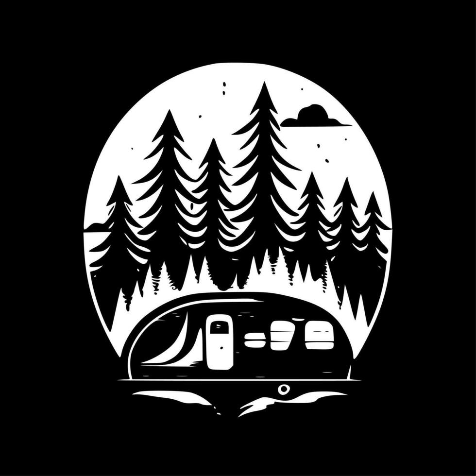 camp - minimaliste et plat logo - vecteur illustration