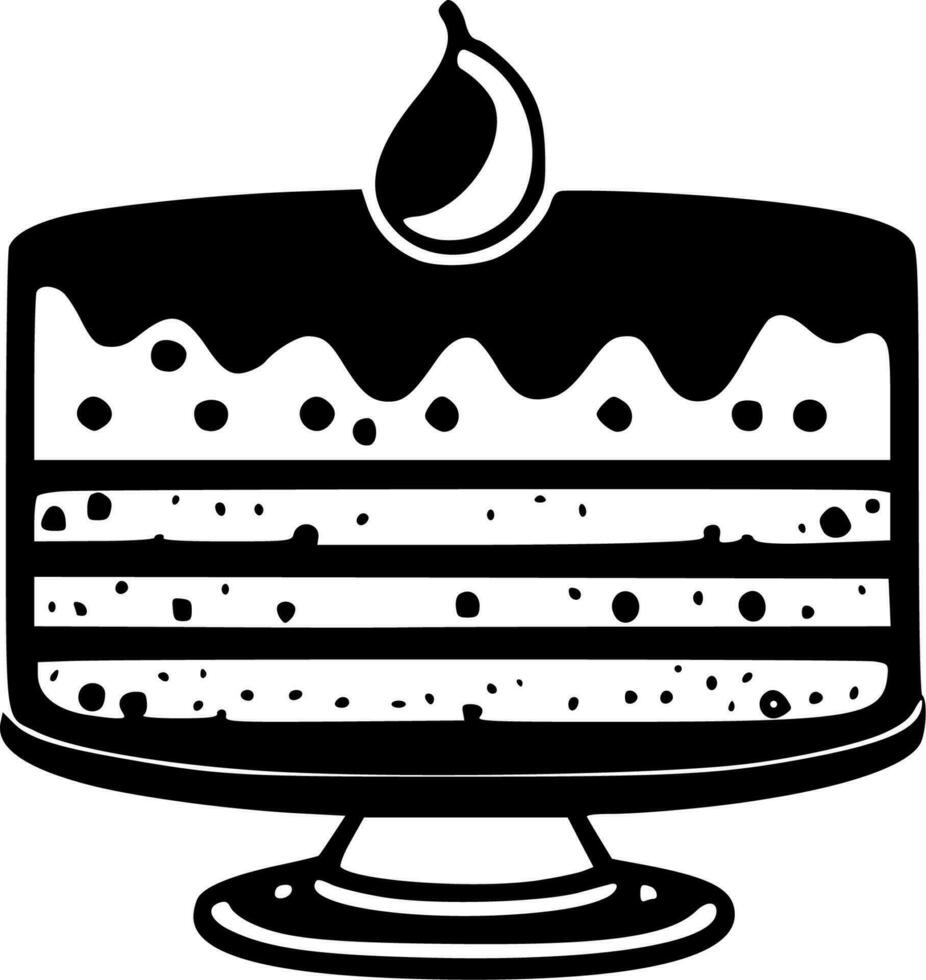 anniversaire gâteau, noir et blanc vecteur illustration