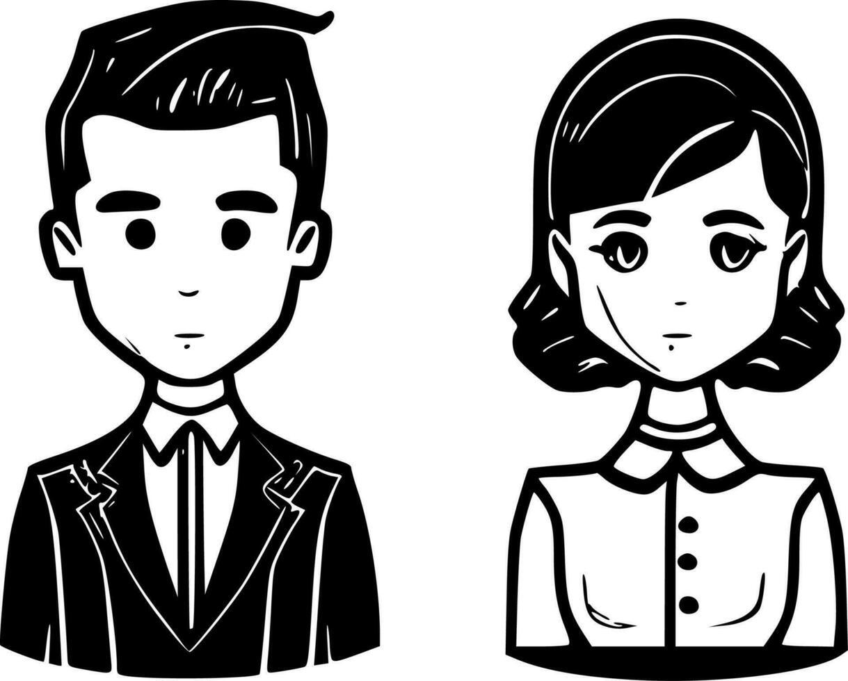 couple agrafe art - minimaliste et plat logo - vecteur illustration