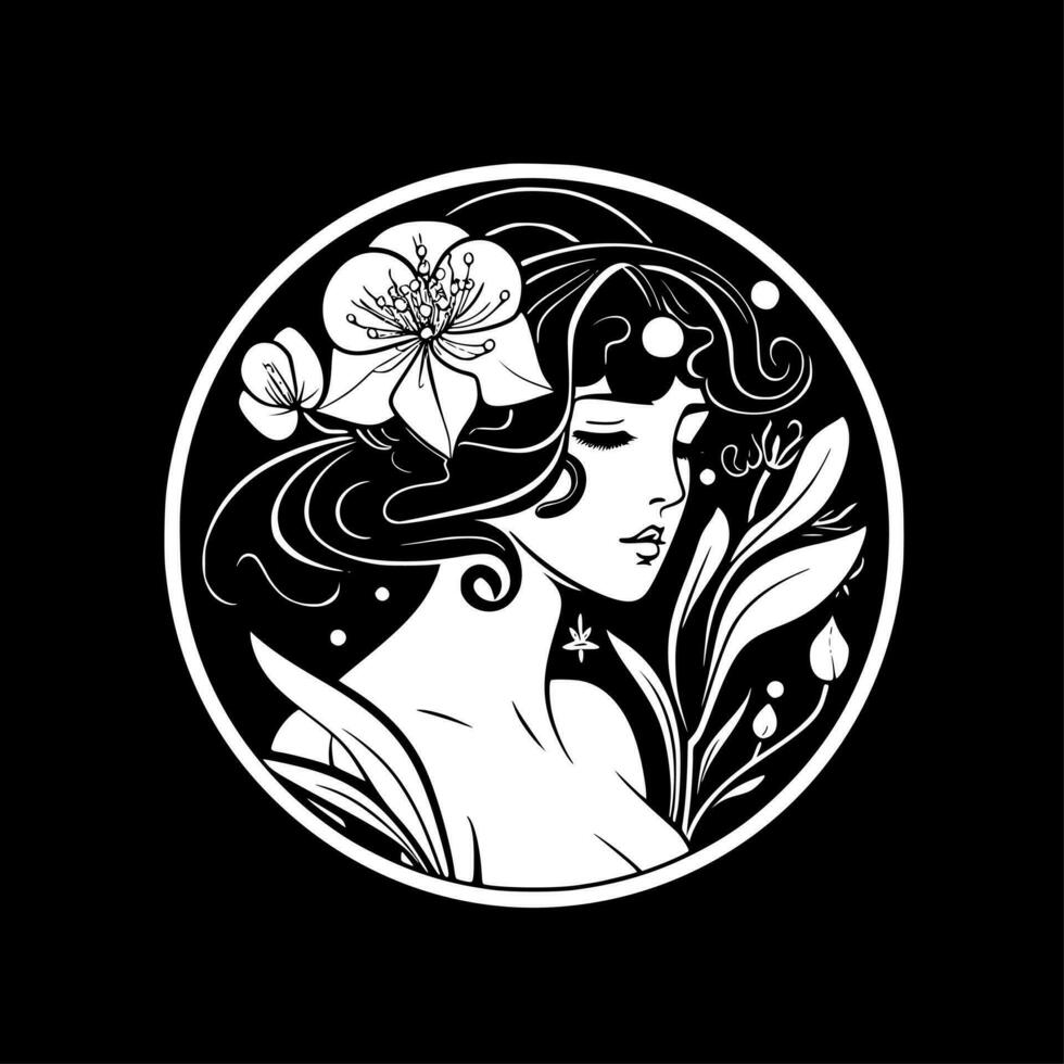 art nouveau, minimaliste et Facile silhouette - vecteur illustration