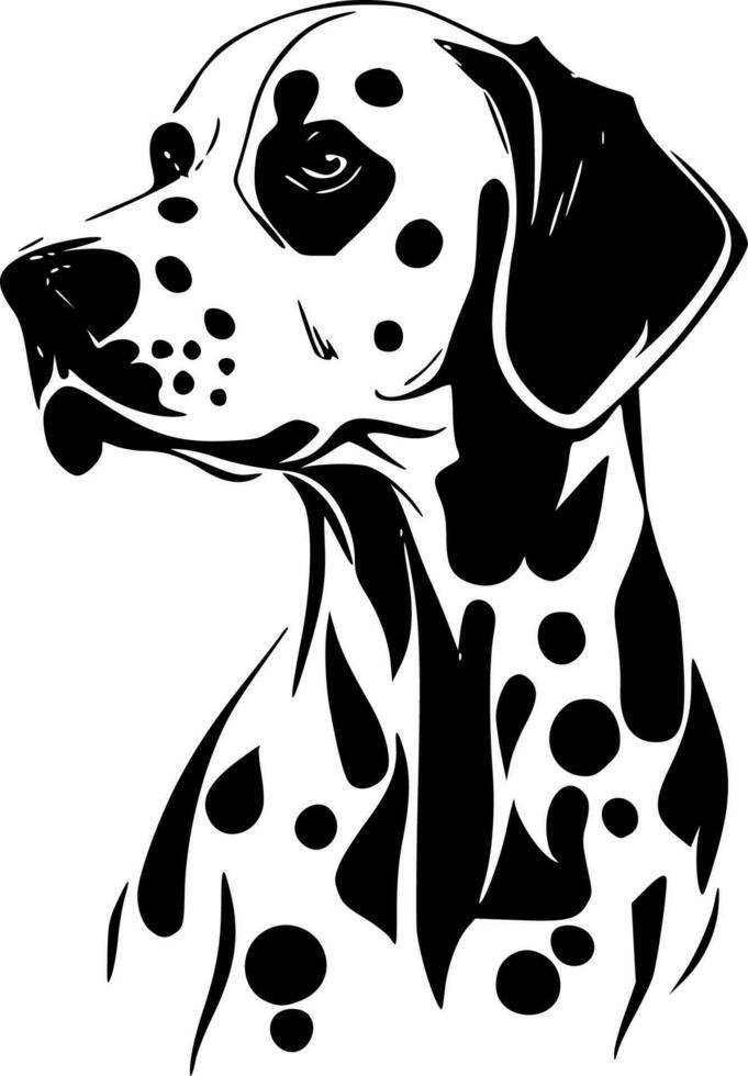 dalmatien chien - noir et blanc isolé icône - vecteur illustration