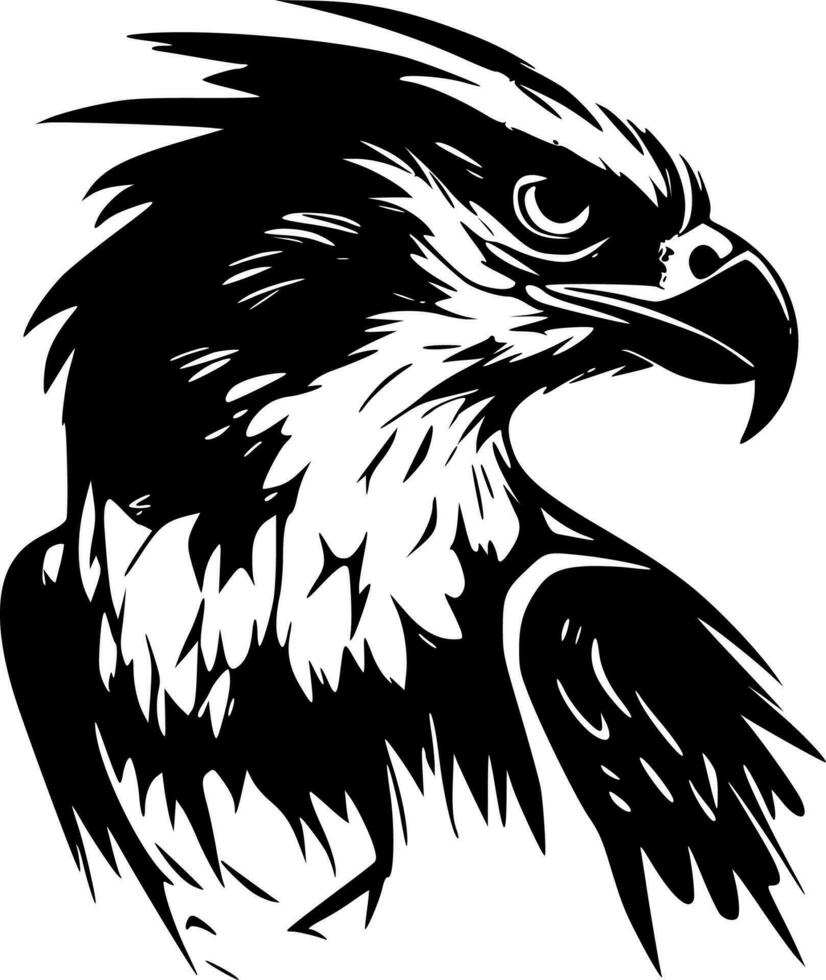 balbuzard - noir et blanc isolé icône - vecteur illustration