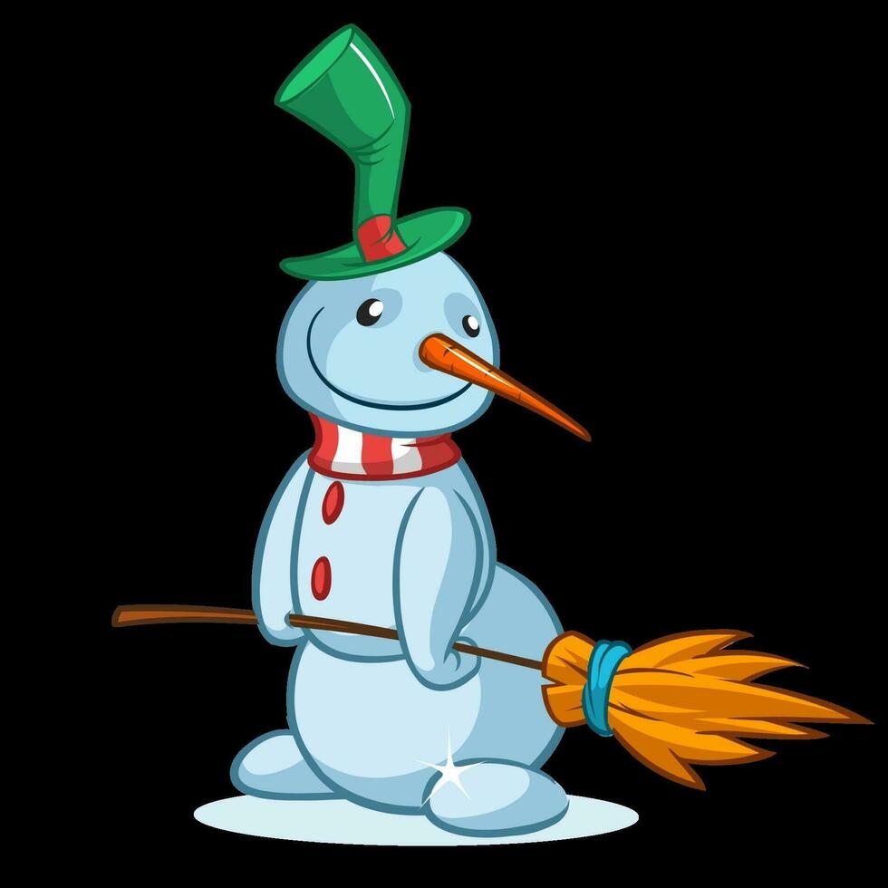 dessin animé bonhomme de neige Noël vecteur illustration