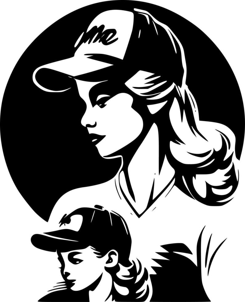 base-ball maman, minimaliste et Facile silhouette - vecteur illustration