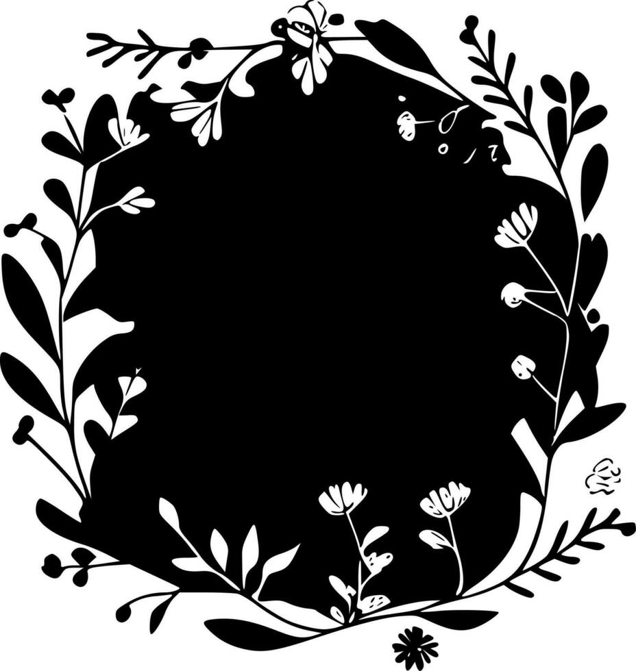 floral frontière - minimaliste et plat logo - vecteur illustration