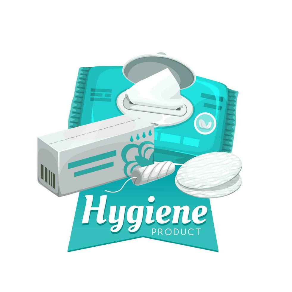 femme hygiène, personnel se soucier humide lingettes, tampons vecteur