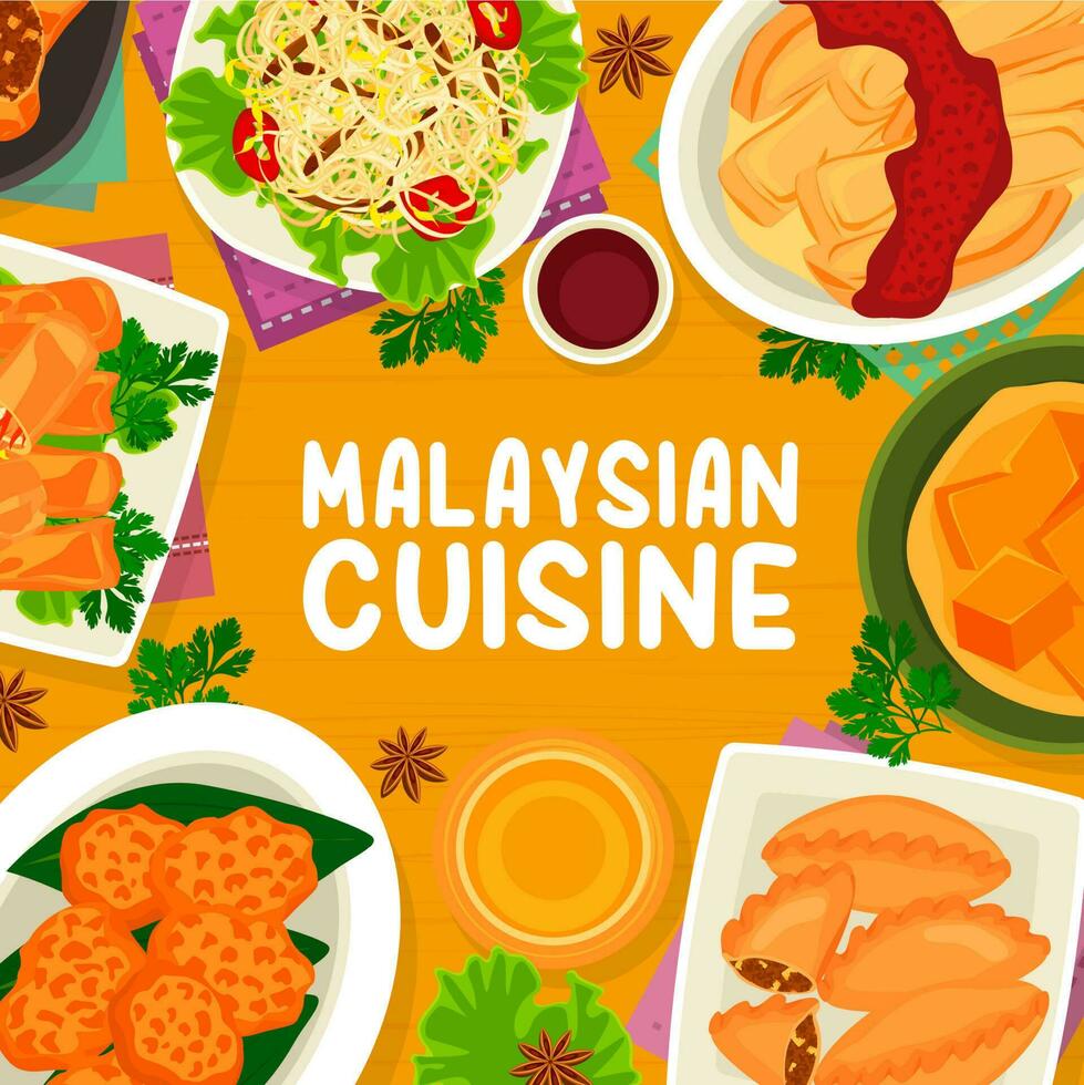 malais cuisine vecteur menu couverture asiatique repas