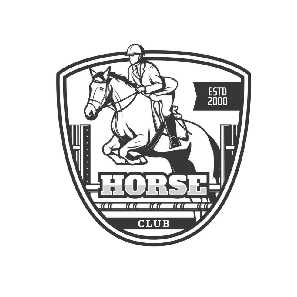 équestre sport club icône cheval courses tournoi vecteur