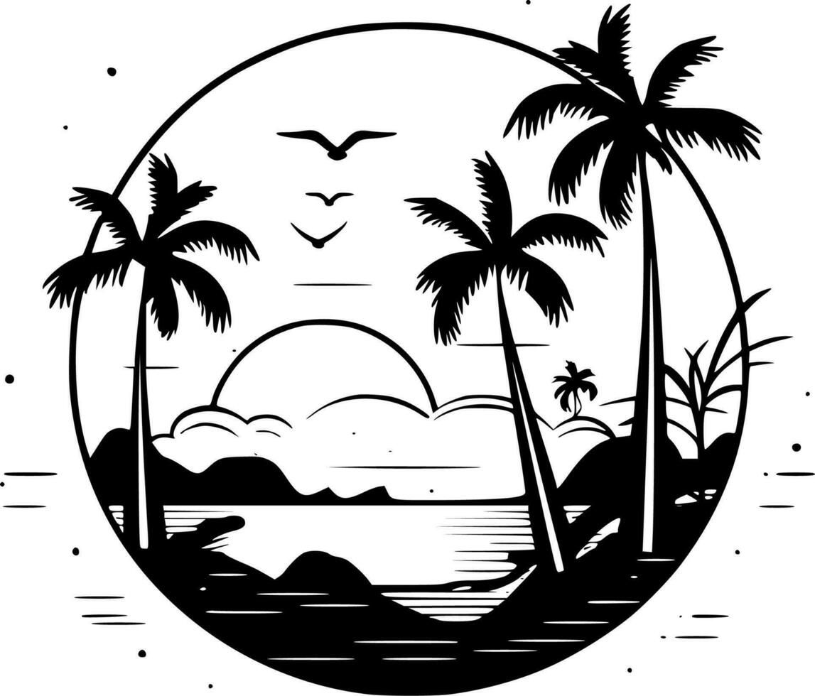 plage Contexte - noir et blanc isolé icône - vecteur illustration