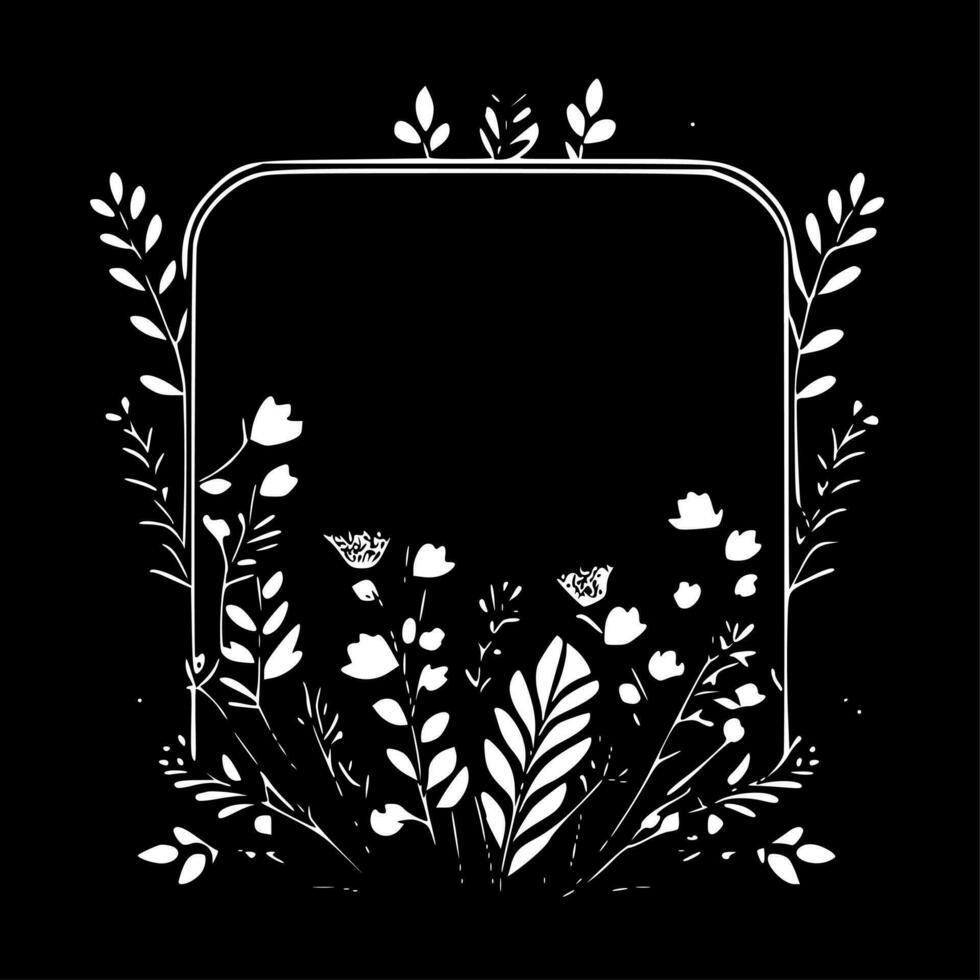 floral frontière - minimaliste et plat logo - vecteur illustration
