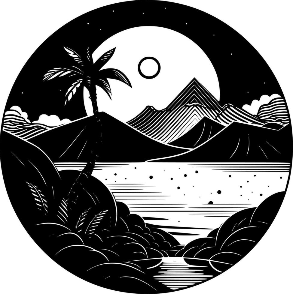 plage Contexte - noir et blanc isolé icône - vecteur illustration