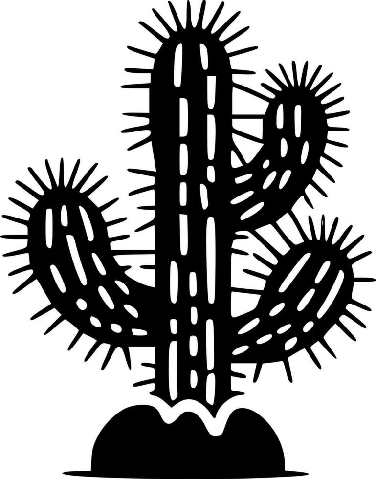 cactus, noir et blanc vecteur illustration