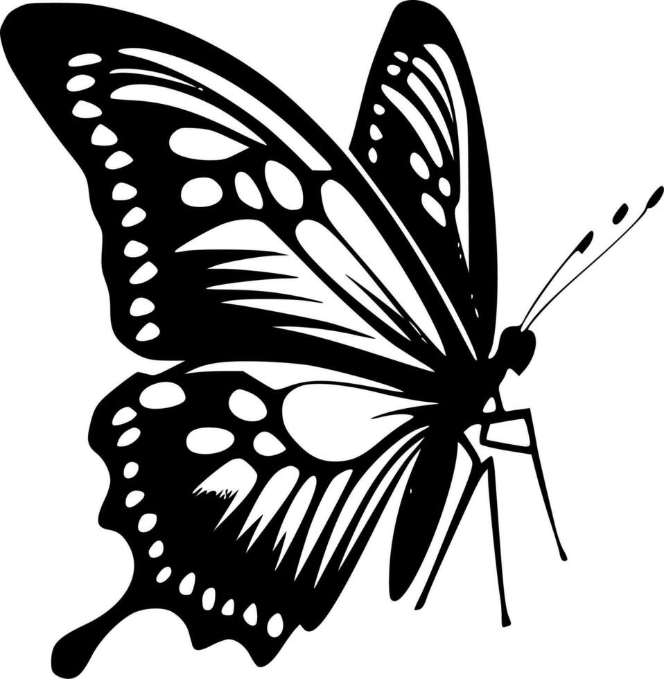 papillon - noir et blanc isolé icône - vecteur illustration