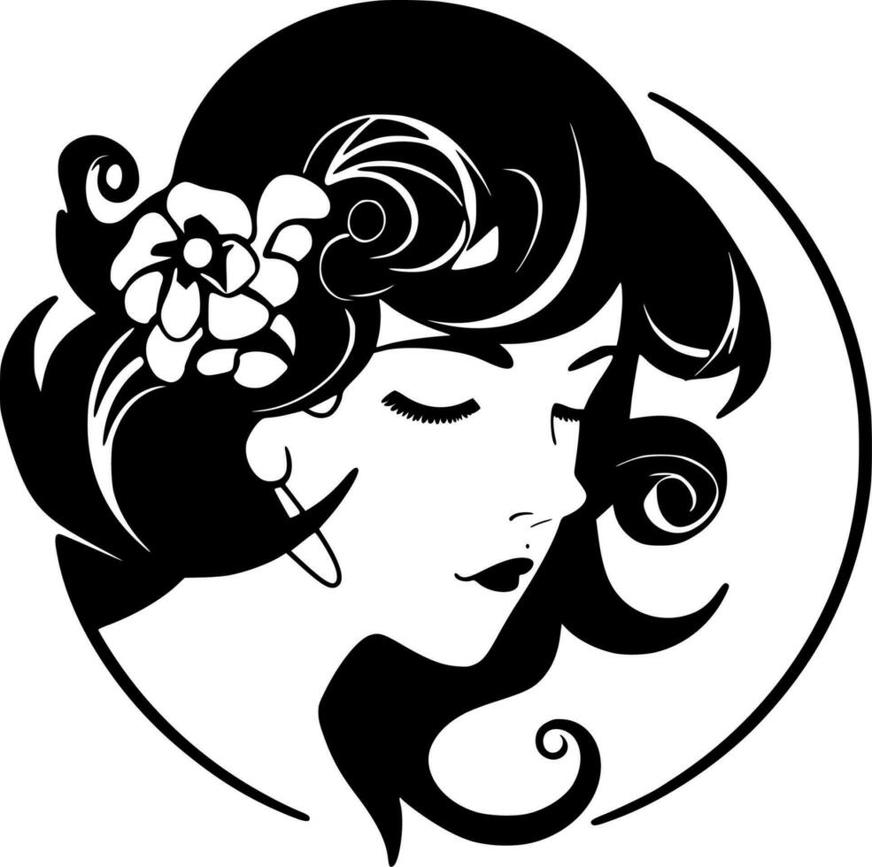 art nouveau, minimaliste et Facile silhouette - vecteur illustration