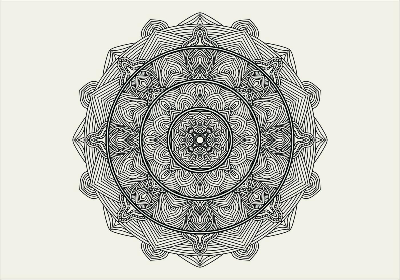 vecteur mandala coloration page. mandala illustration pour coloration livre.