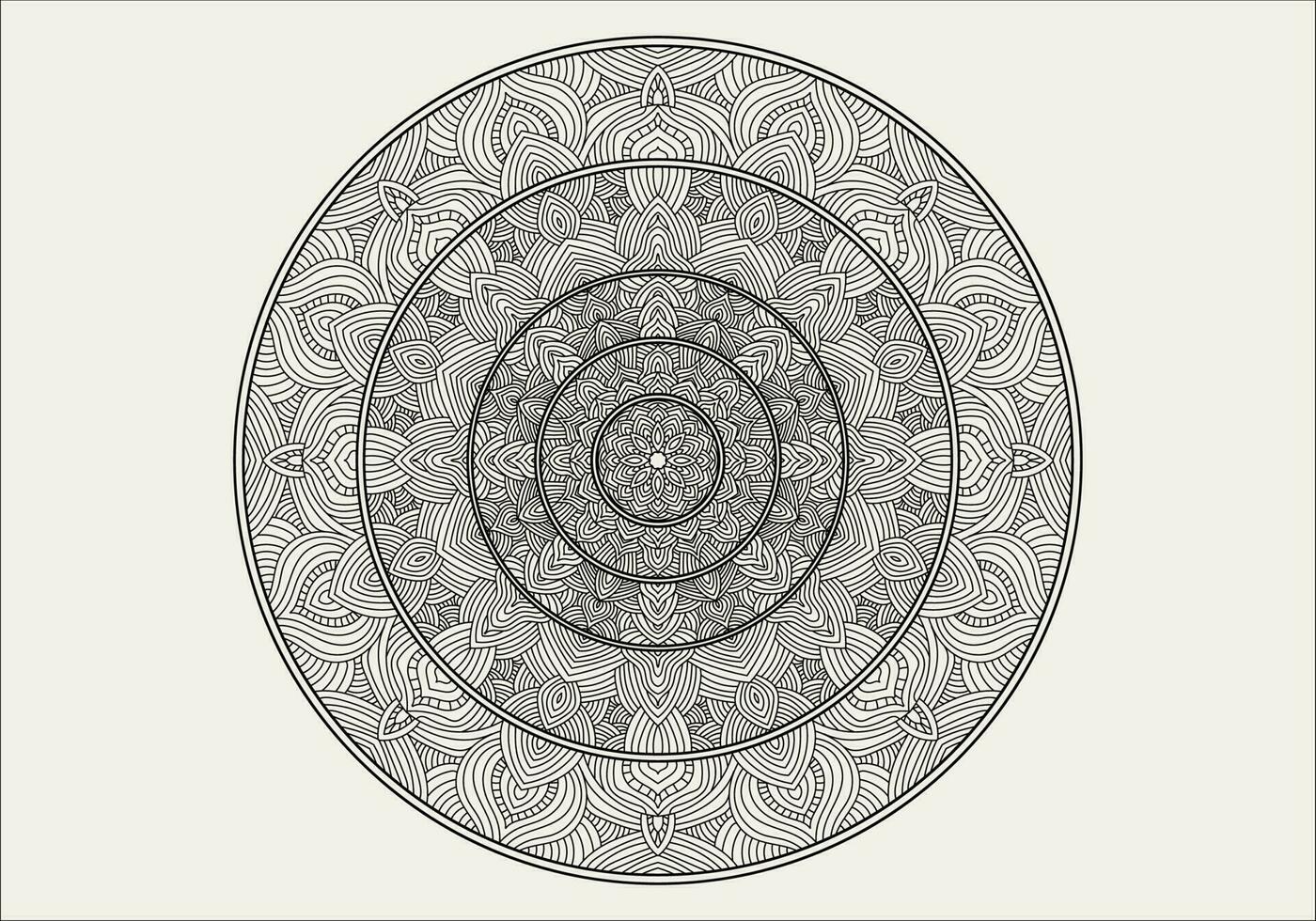 vecteur mandala coloration page. mandala illustration pour coloration livre.