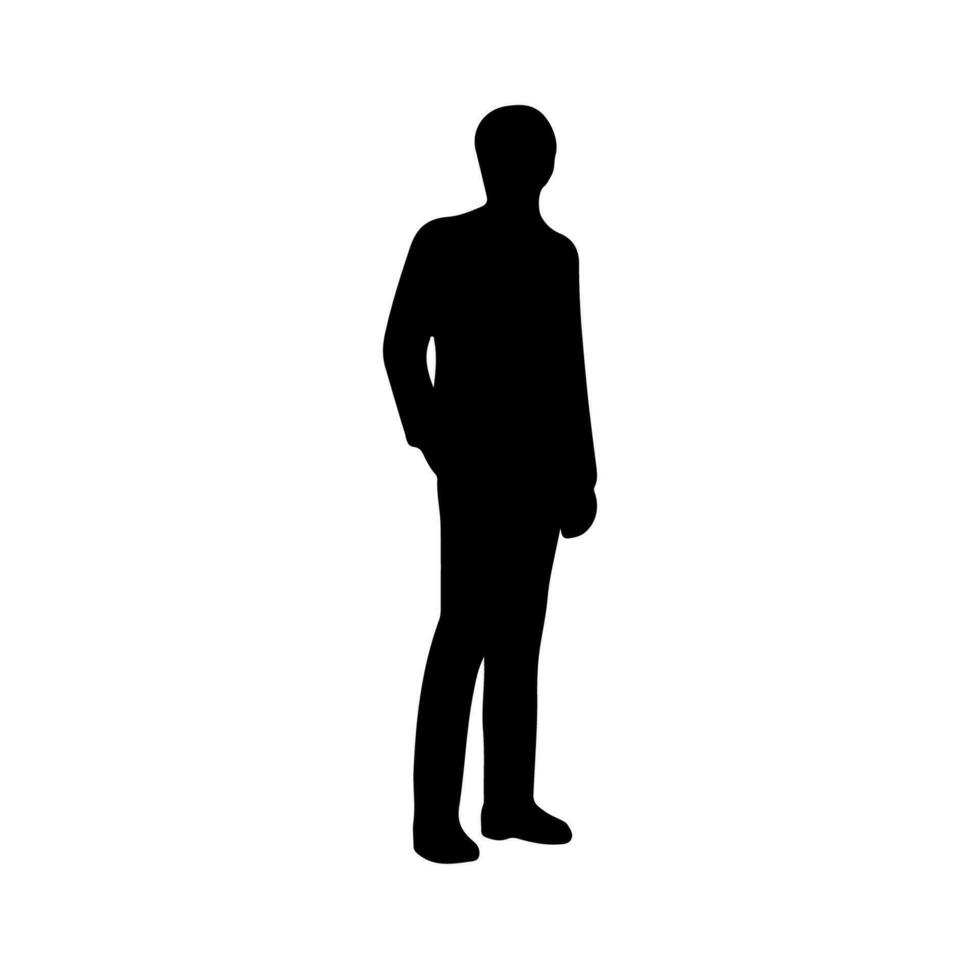 silhouette homme permanent vecteur illustration