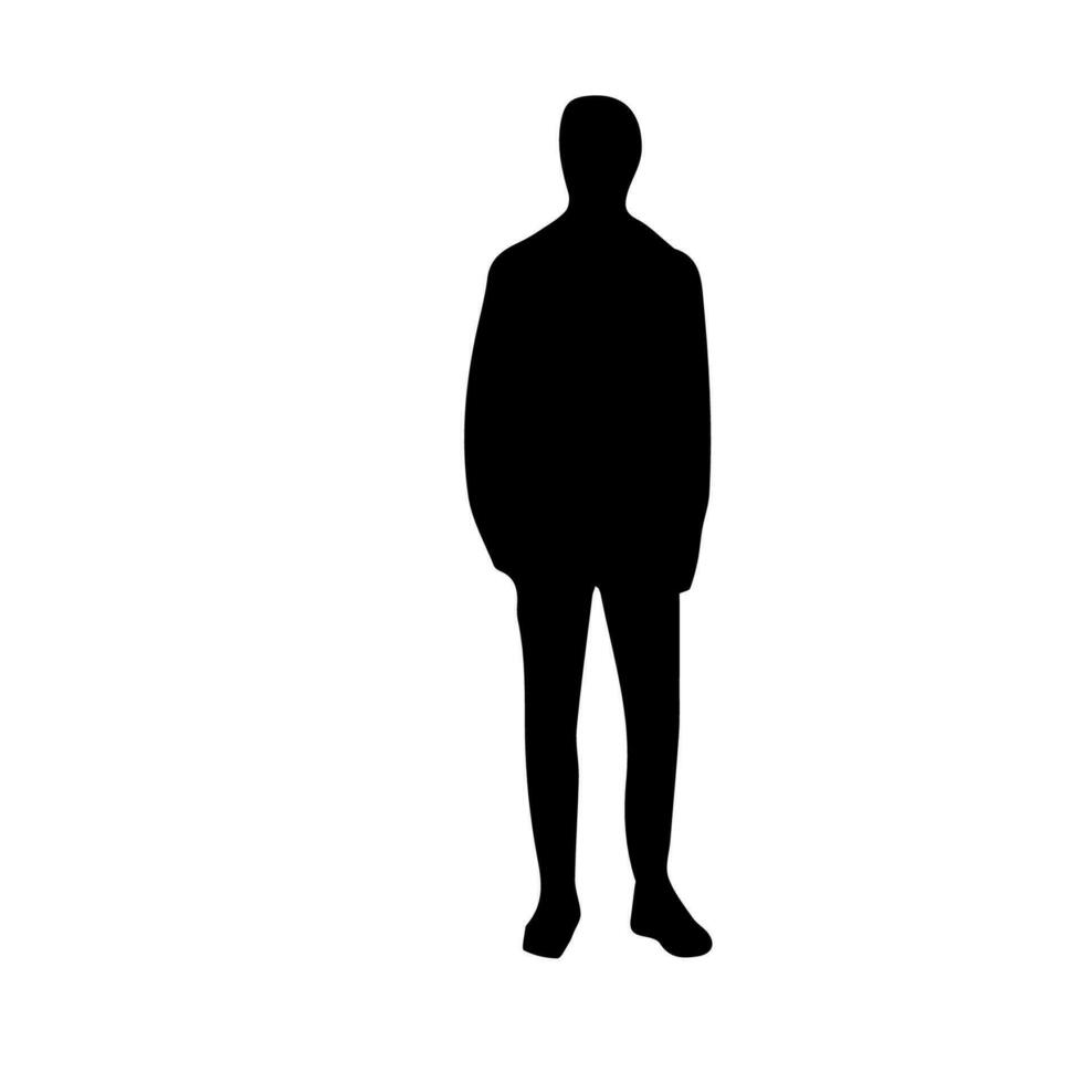 silhouette homme permanent vecteur illustration