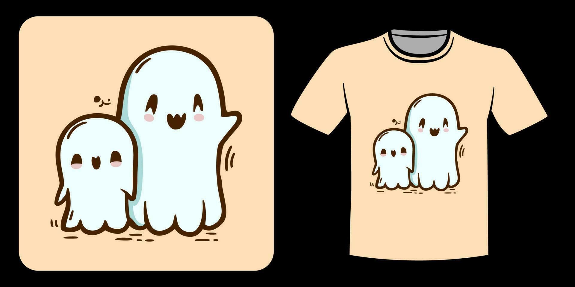 mignonne fantôme illustration pour T-shirt conception vecteur