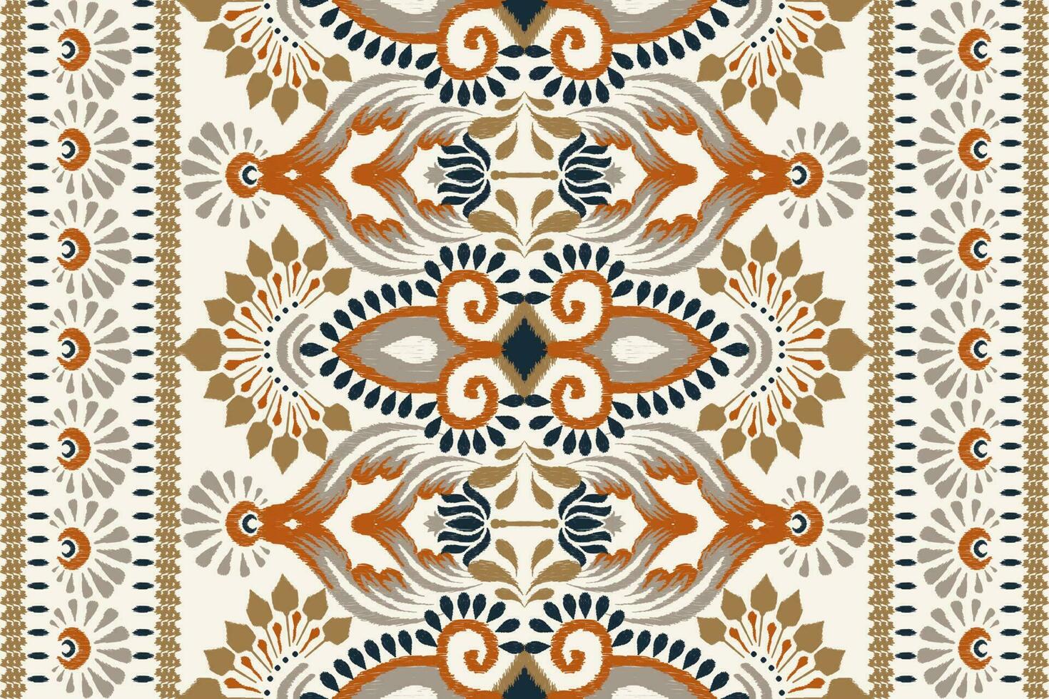 ikat floral paisley broderie sur blanc background.ikat ethnique Oriental modèle traditionnel.aztèque style abstrait vecteur illustration.design pour texture, tissu, vêtements, emballage, décoration, tapis, écharpe