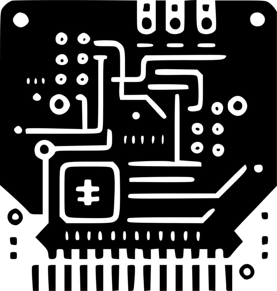 circuit planche - minimaliste et plat logo - vecteur illustration