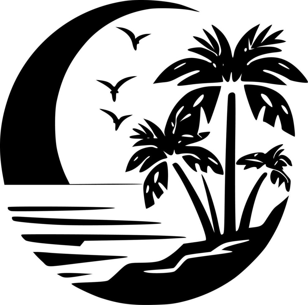 plage - minimaliste et plat logo - vecteur illustration