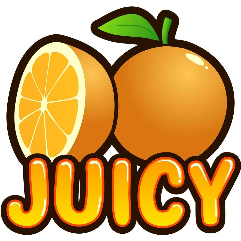 juteux Orange emote illustration vecteur