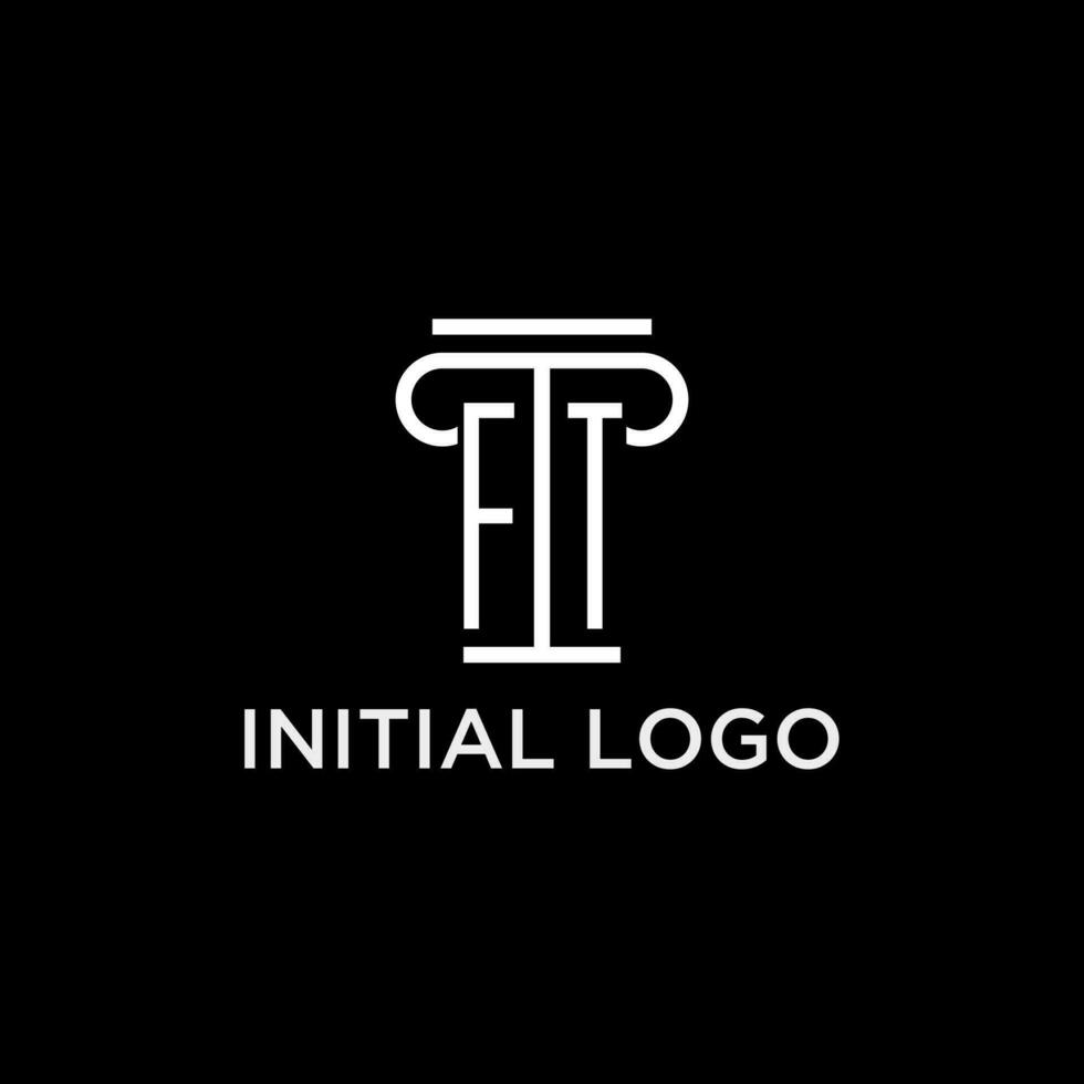 pi monogramme initiale logo avec pilier forme icône conception vecteur
