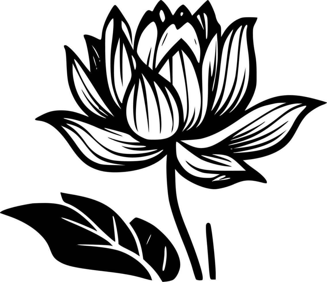 lotus fleur - minimaliste et plat logo - vecteur illustration
