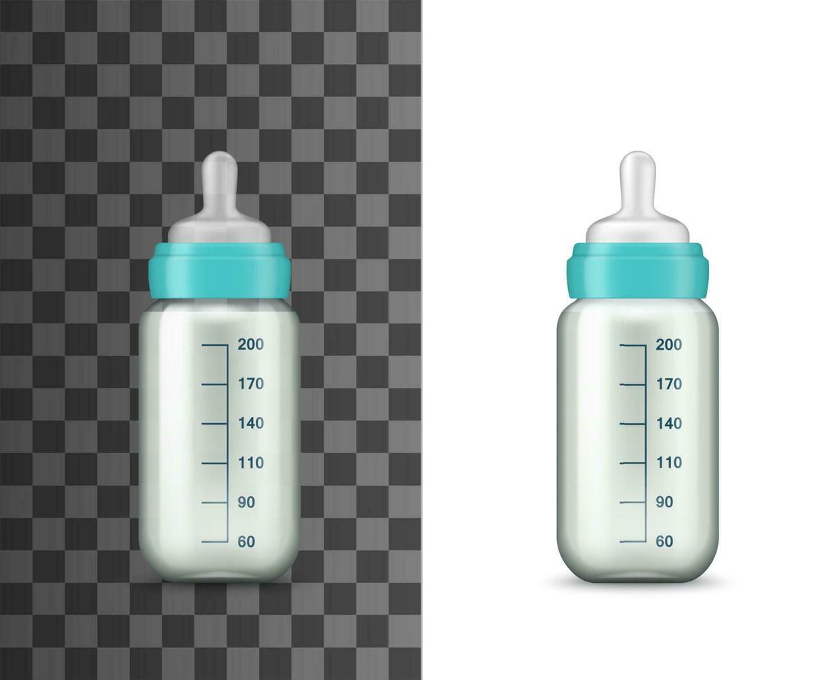 réaliste bébé alimentation bouteille maquette vecteur