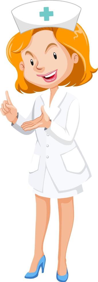 infirmière en personnage de dessin animé uniforme vecteur
