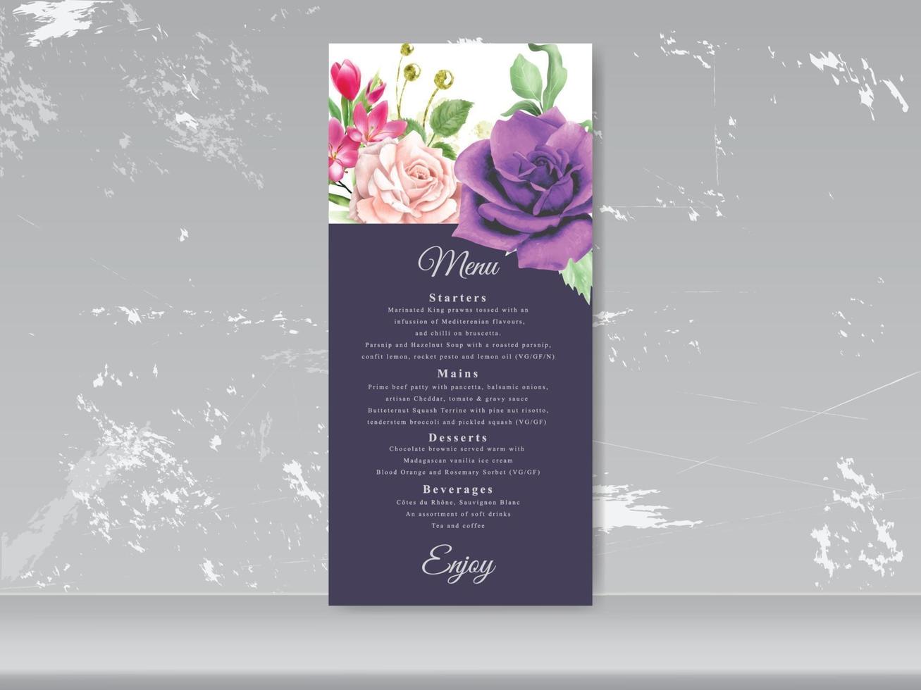 carte d'invitation de mariage définie belle aquarelle florale vecteur