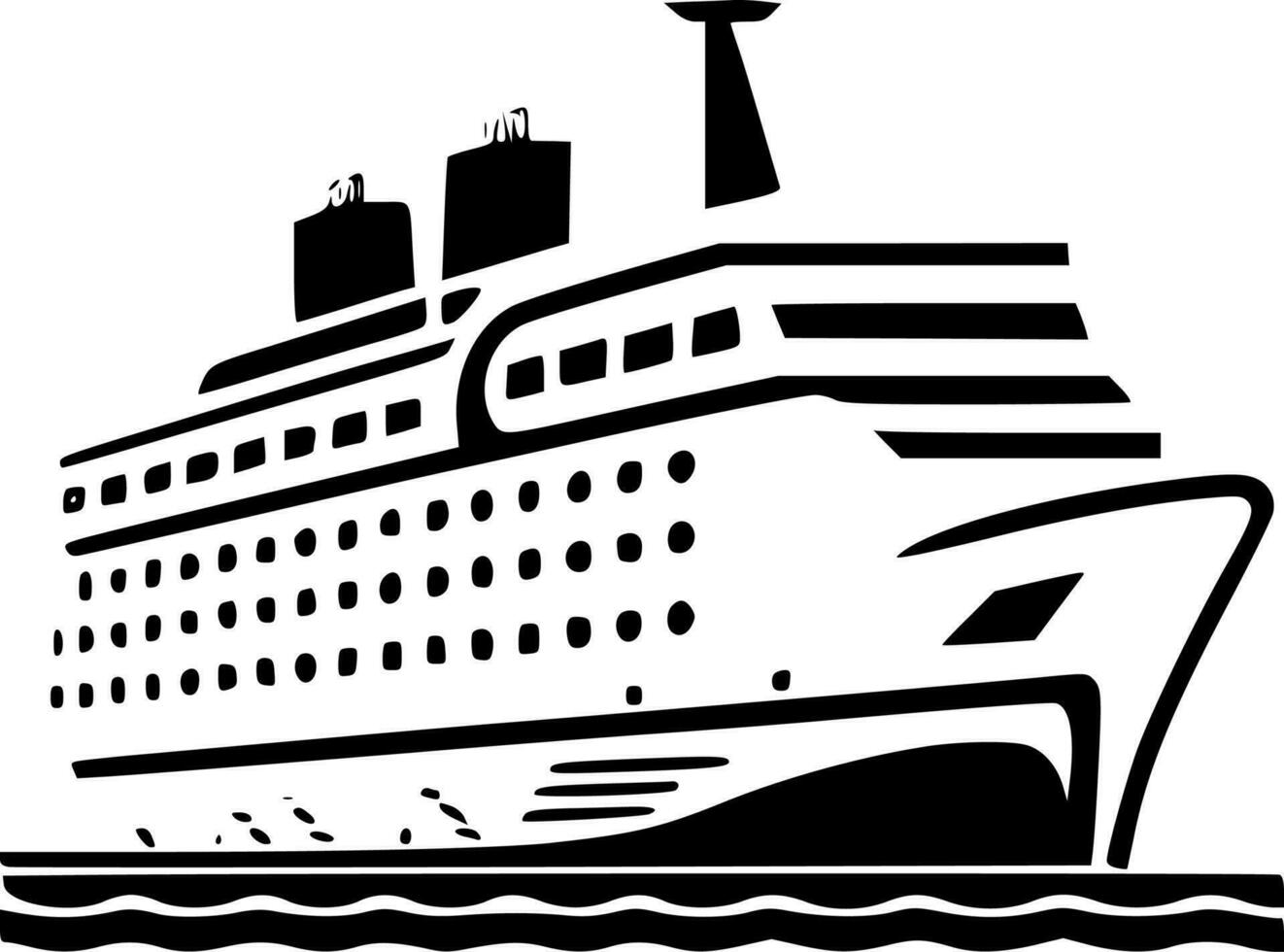 croisière navire - minimaliste et plat logo - vecteur illustration