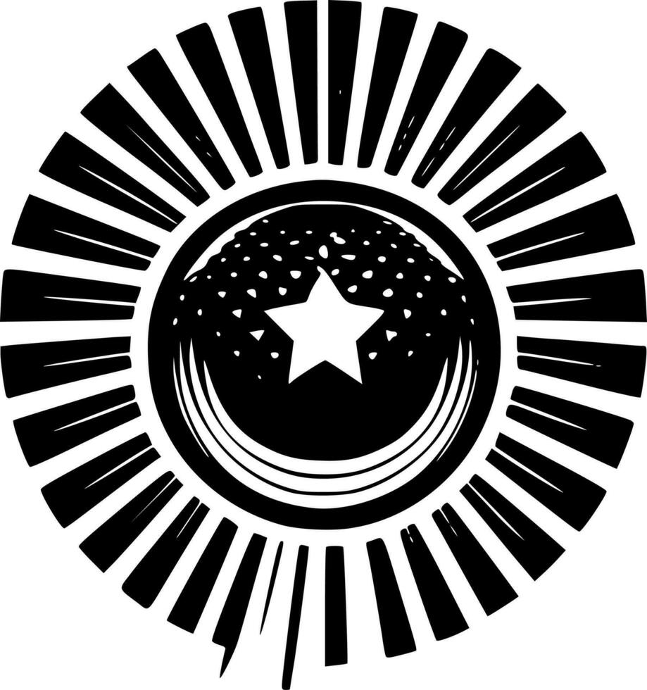patriotique - noir et blanc isolé icône - vecteur illustration