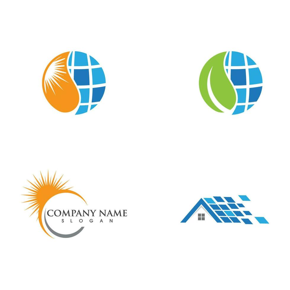 logo énergie solaire icône vecteur