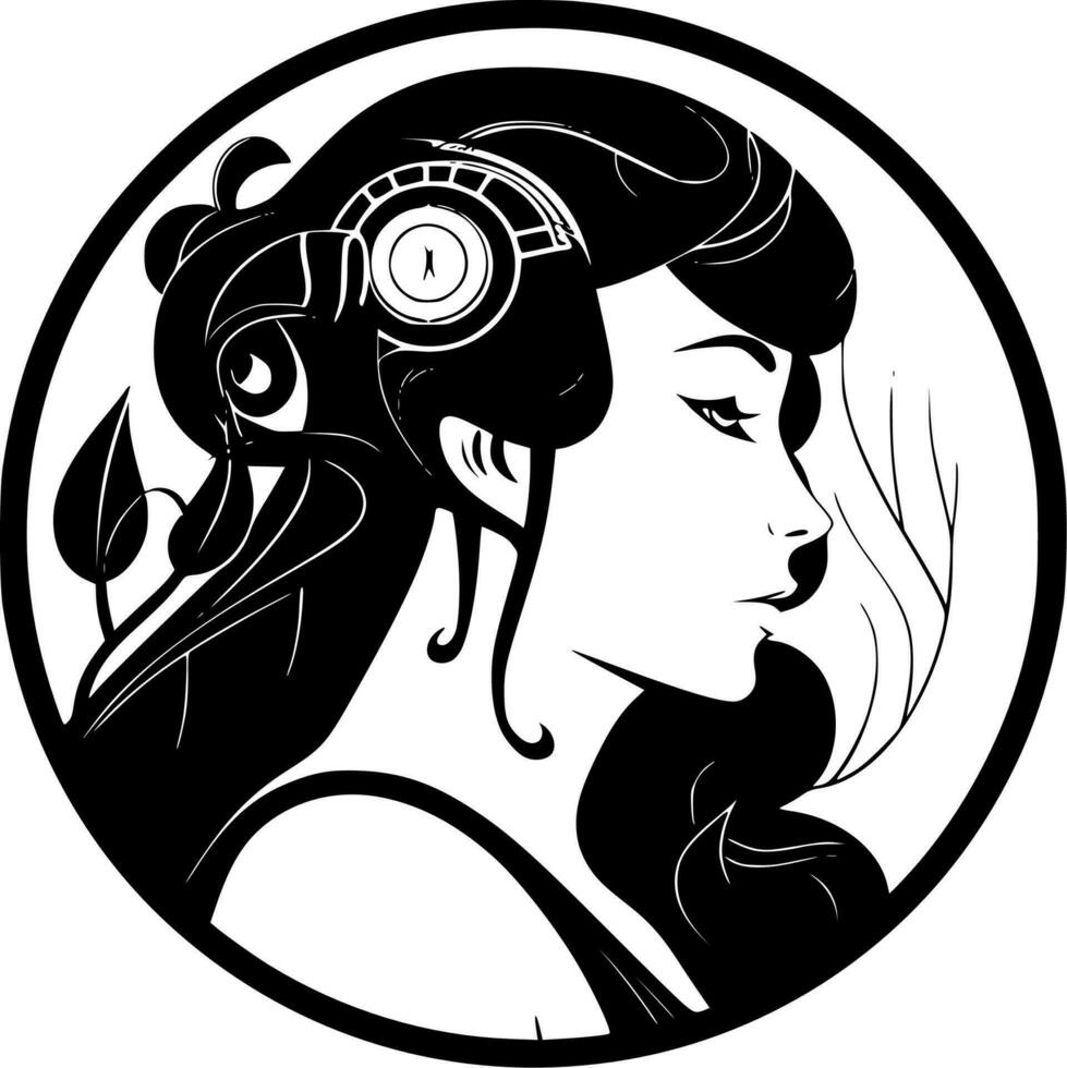 art nouveau, minimaliste et Facile silhouette - vecteur illustration